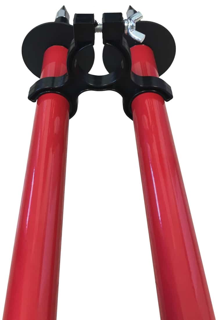 Dvonožac za štap, s futrolom, crveni, Seco